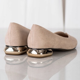 Lodičky se zlatou patou VINCEZA béžový 1