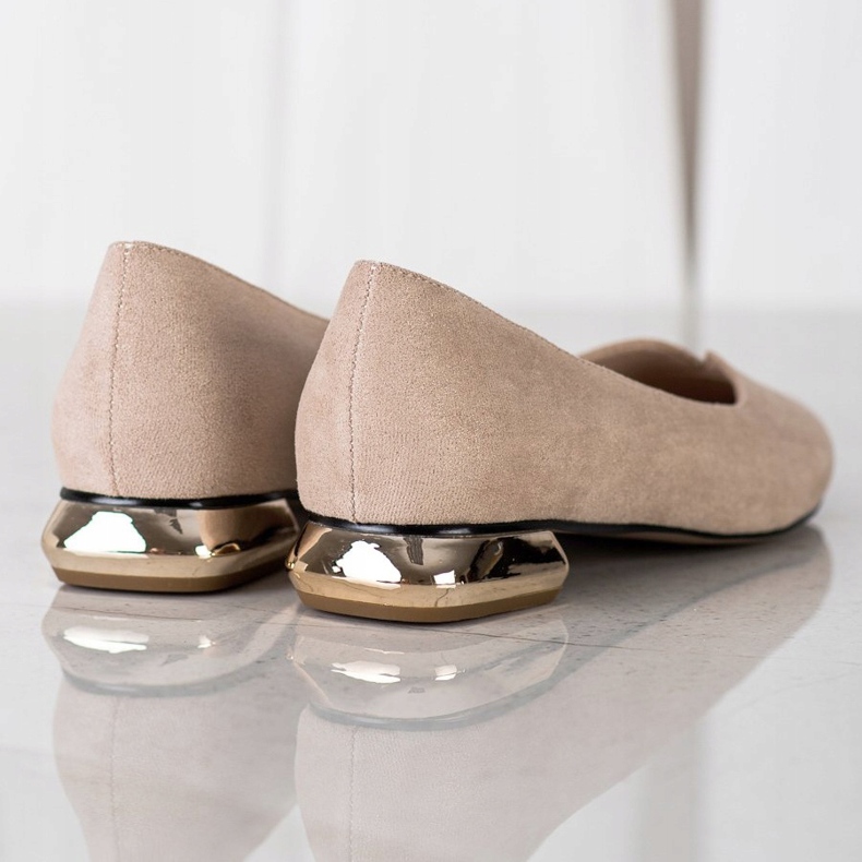 Lodičky se zlatou patou VINCEZA béžový 1