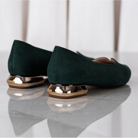 Lodičky se zlatou patou VINCEZA zelená 2