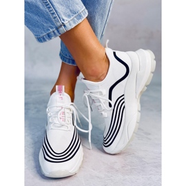 Bílé sportovní ponožky BX1820-SP WHITE / BLACK bílý černý 1