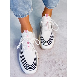 Bílé sportovní ponožky BX1820-SP WHITE / BLACK bílý černý 2