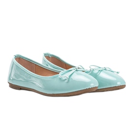 Zelené lakované balerínky s mašlí Lesley zelená 1