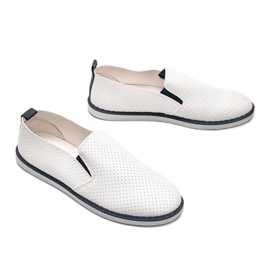 Bílé prolamované tenisky Slip On Alex bílý 1 Bílé prolamované tenisky Slip On Alex bílý 1