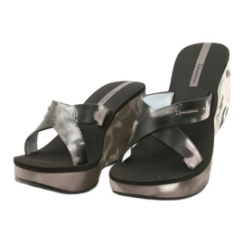 Dámské klínové pantofle Ipanema 83071 Lipsick Straps VII černý šedá 1