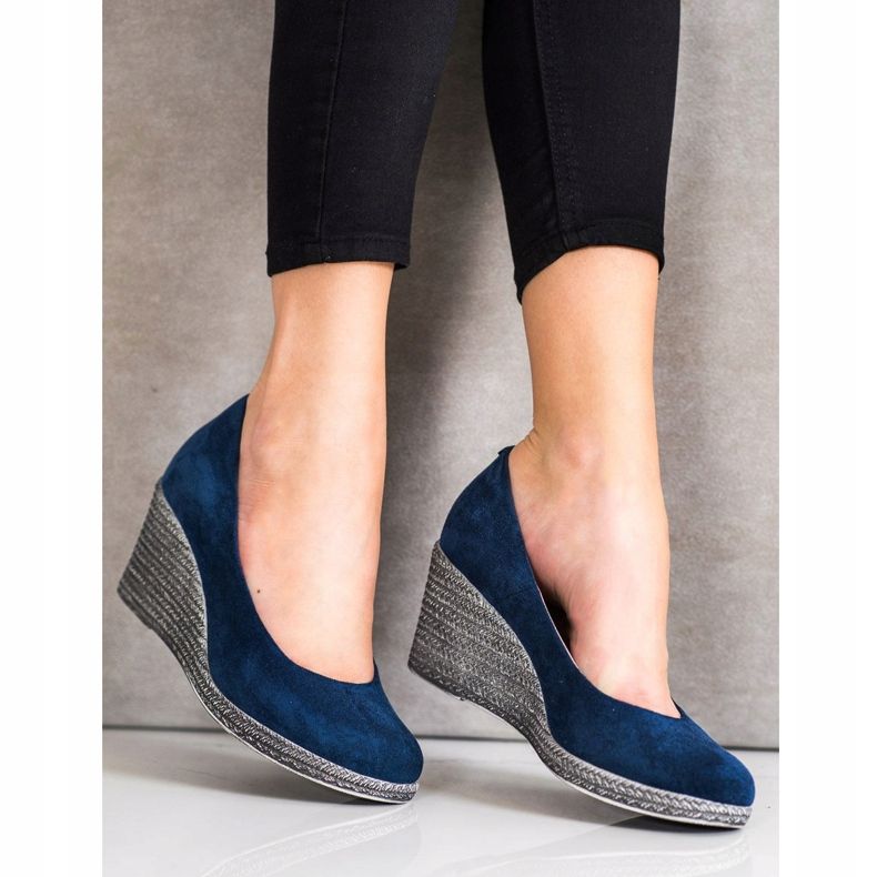 Semišové lodičky VINCEZA modrý 2