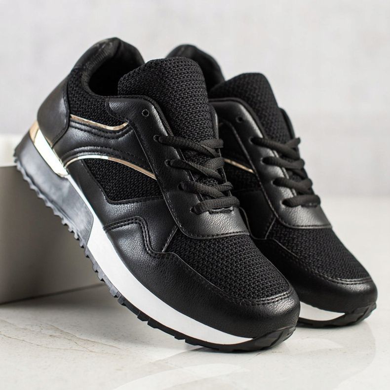 SHELOVET Stylové tenisky na jaro černá 1