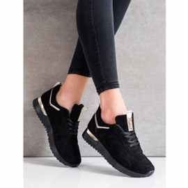 SHELOVET Černé semišové tenisky černá 2