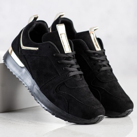 SHELOVET Černé semišové tenisky černá 1