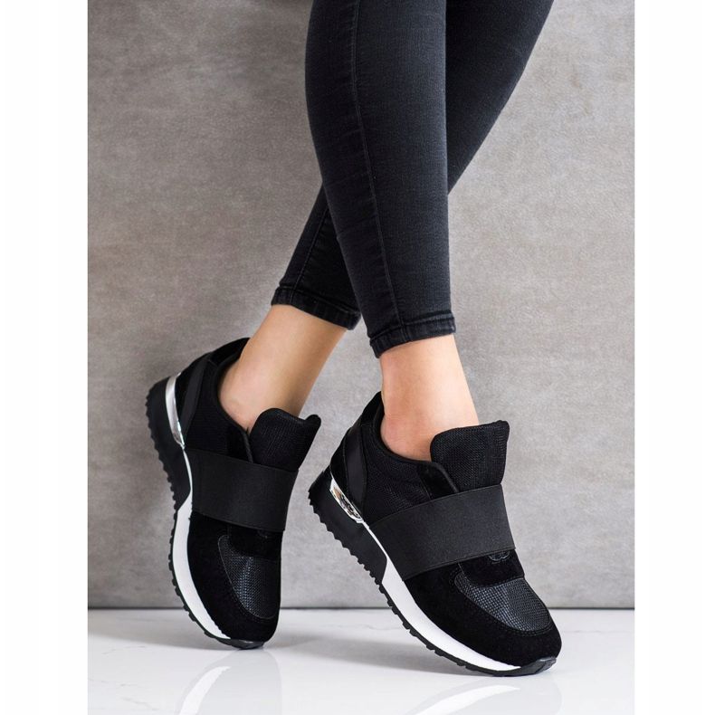 SHELOVET Stylové nazouvací tenisky černá 1