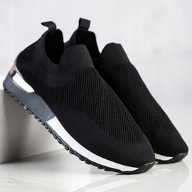 SHELOVET Textilní prolamované tenisky černý 1