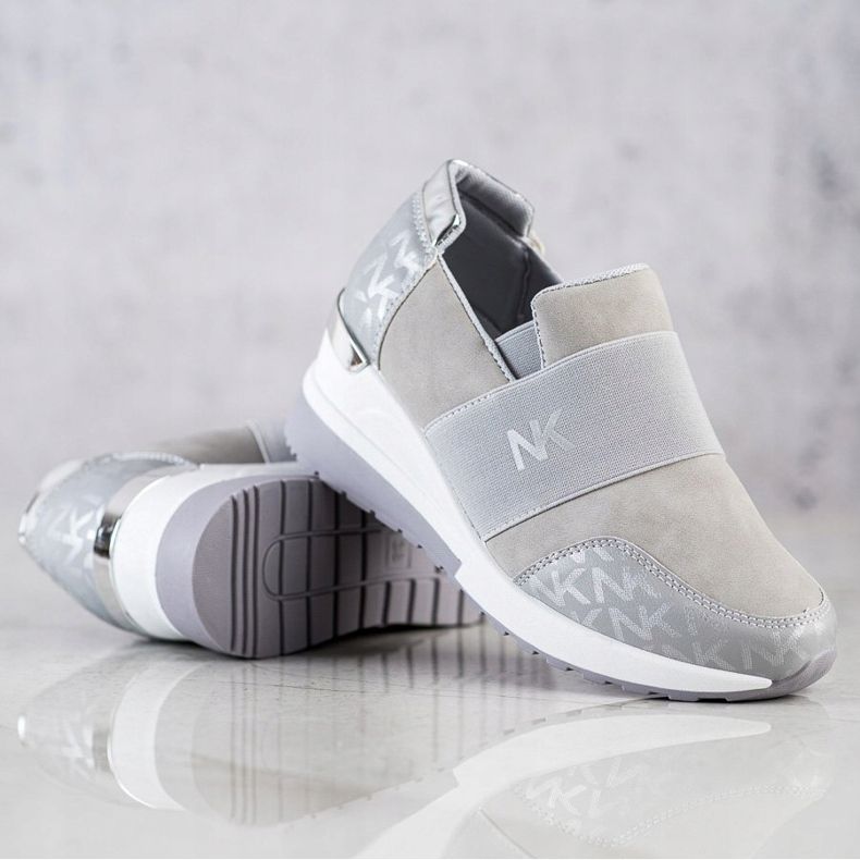 SHELOVET Nazouvací šedé tenisky šedá 2