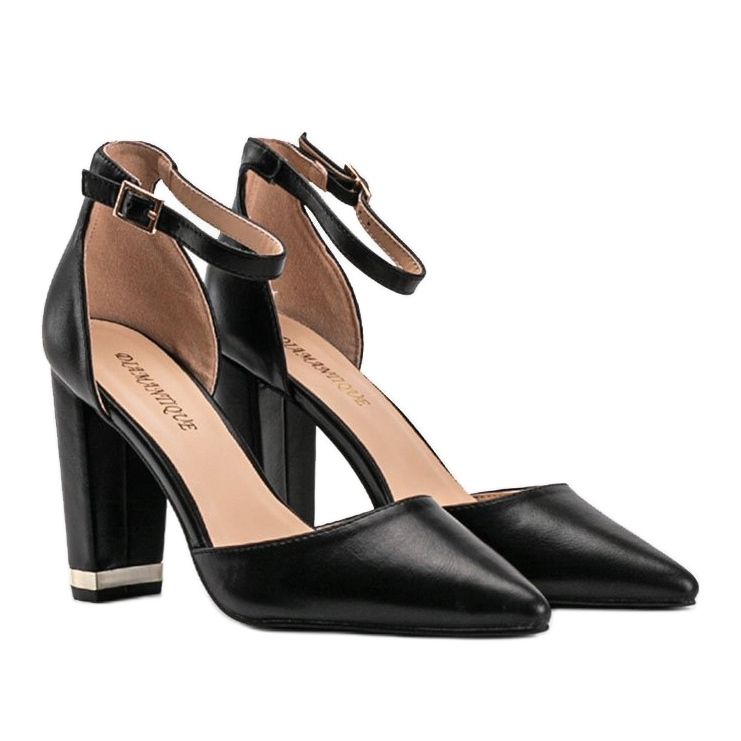 Černé lodičky na sloupku Kaelyn černá 1