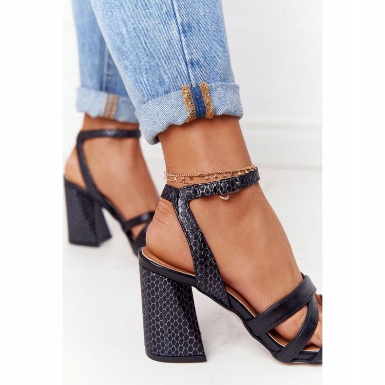 PV3 Kožené sandály na baru Black Visconi 4400476 černá 1