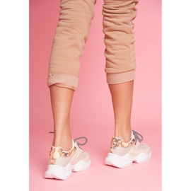 PS1 Dámské sportovní boty Hadí kůže Béžová Giselle béžový hnědý zlatý 3