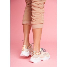 PS1 Dámské sportovní boty Hadí kůže Béžová Giselle béžový hnědý zlatý 2