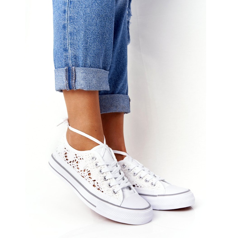 FB2 Dámské bílé krajkové tenisky Candice bílý 4 FB2 Dámské bílé krajkové tenisky Candice bílý 4