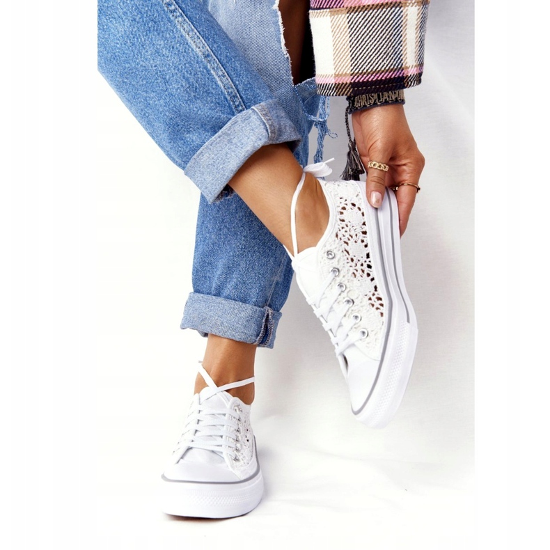 FB2 Dámské bílé krajkové tenisky Candice bílý 2 FB2 Dámské bílé krajkové tenisky Candice bílý 2