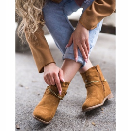 Cm Paris Hnědé kovbojky na klínu hnědý žlutá 2 Cm Paris Hnědé kovbojky na klínu hnědý žlutá 2