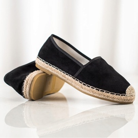 Kayla Lehké prolamované espadrilky černá 4