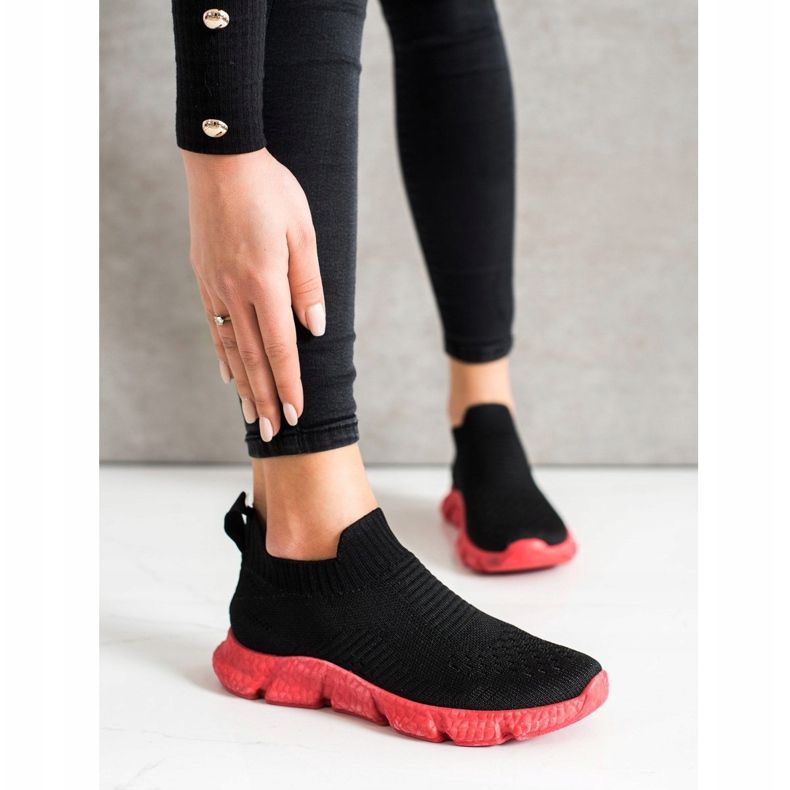 SHELOVET Módní nazouvací tenisky černá 2