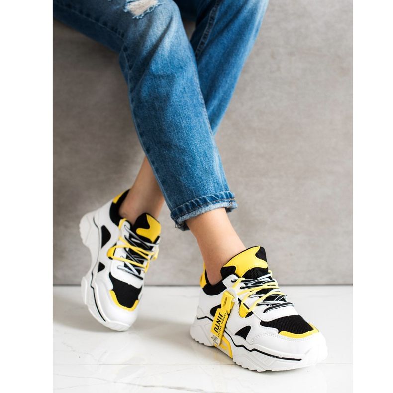 Weide Módní šněrovací tenisky bílý černá vícebarevný 1