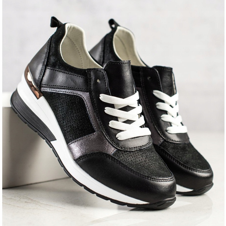 Třpytivé tenisky VINCEZA černá 1