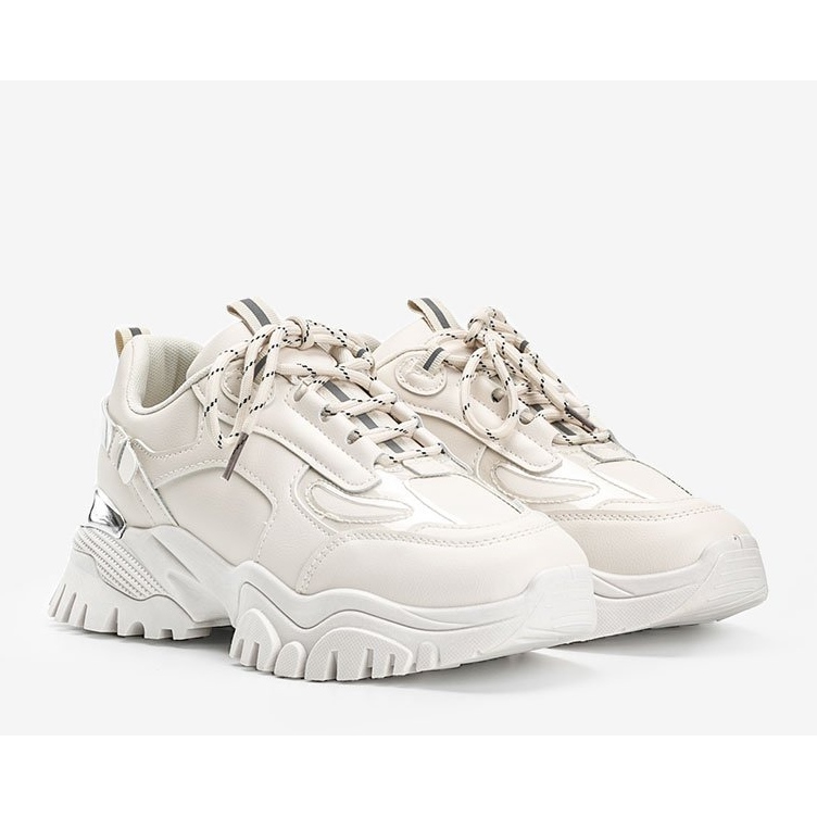 Béžové tenisky s kovovými vložkami Ansley béžový 1