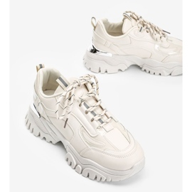 Béžové tenisky s kovovými vložkami Ansley béžový 2