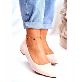 Evento Dámské balerínky ve spitz semiši béžové Westley béžový 2