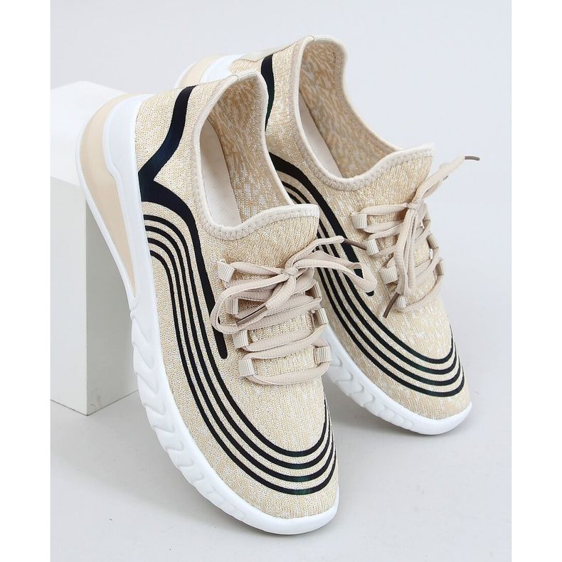 Béžové ponožky 3436 Béžová sportovní obuv béžový 1