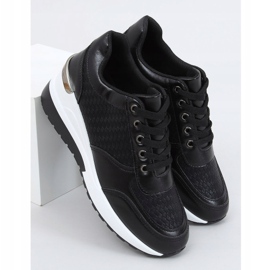 Černá MY-2717 Černá sportovní obuv na skrytém klínovém podpatku 1