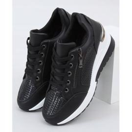 Černá MY-2716 Černá sportovní obuv na skryté klínové patě 1 Černá MY-2716 Černá sportovní obuv na skryté klínové patě 1