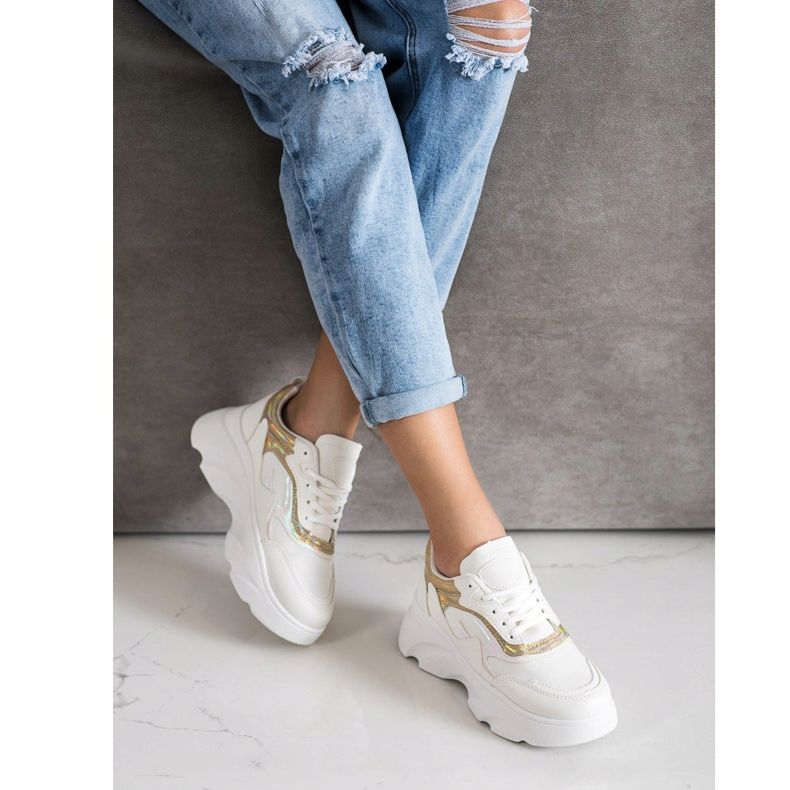 SHELOVET Módní tenisky bílý 2