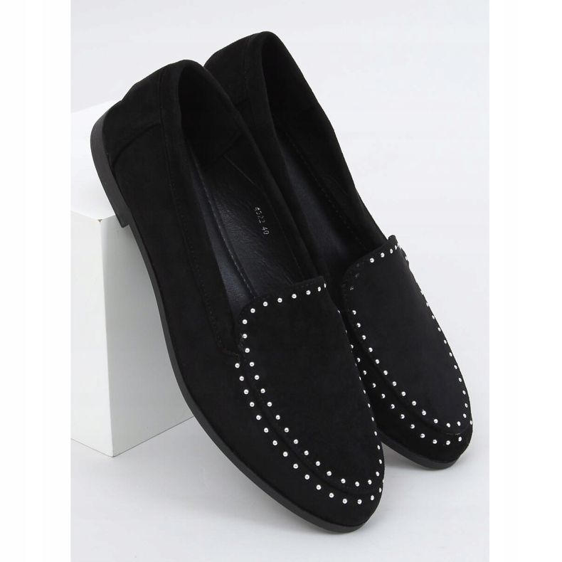 Černé mokasíny s cvočky 4322 Black černý 1