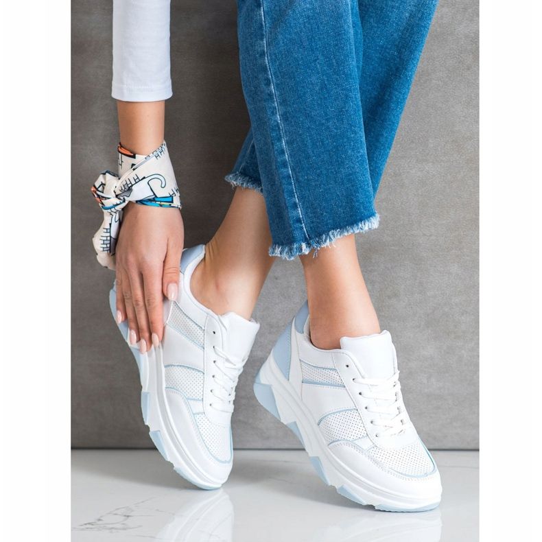 SHELOVET Neformální sportovní obuv bílý modrý 2