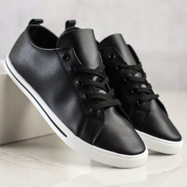 SHELOVET Pohodlné nízké tenisky černá 1