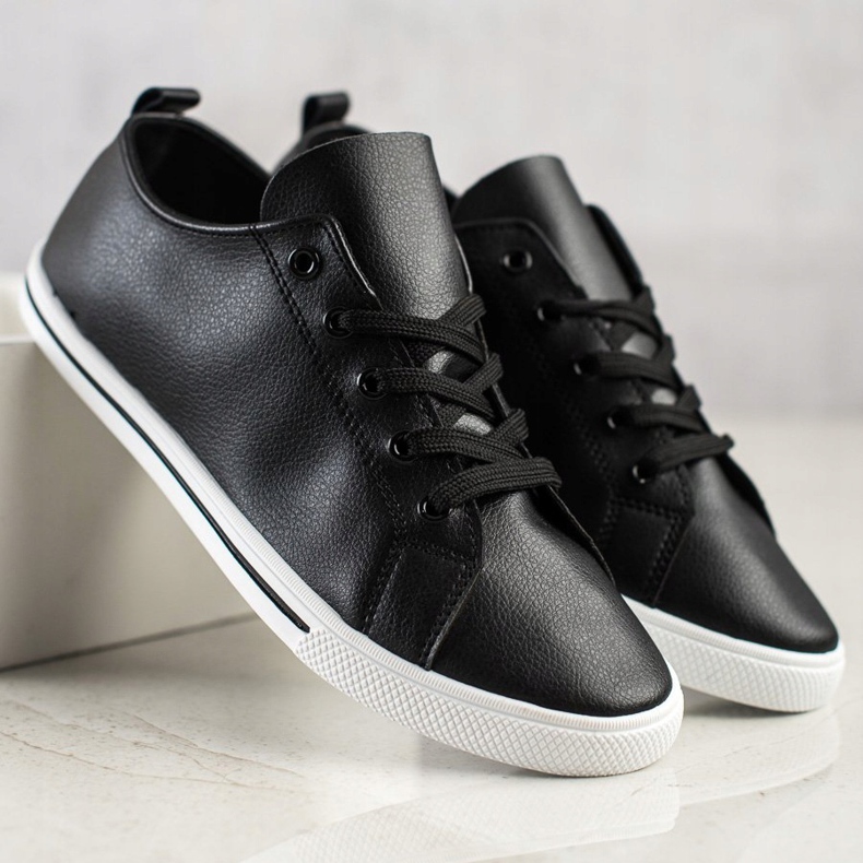 SHELOVET Pohodlné nízké tenisky černá 1