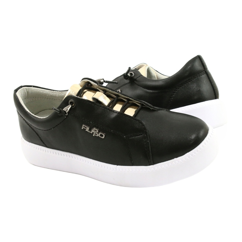 Filippo Stylové černé kožené tenisky DP2041/21 BK Black černý 4