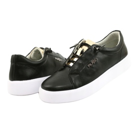 Filippo Stylové černé kožené tenisky DP2041/21 BK Black černý 2