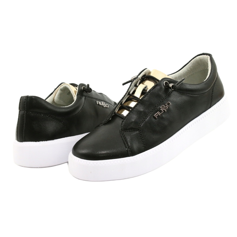 Filippo Stylové černé kožené tenisky DP2041/21 BK Black černý 2
