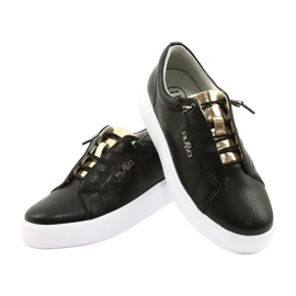 Filippo Stylové černé kožené tenisky DP2041/21 BK Black černý 3