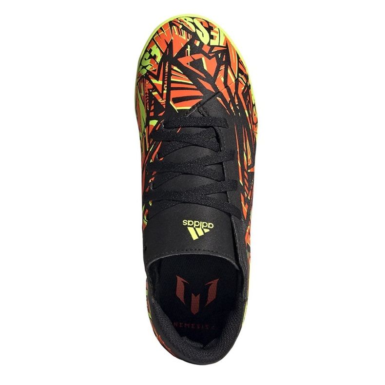 Kopačky Adidas Nemeziz Messi.4 In Jr FW7310 černá, žlutá, oranžová pomerančový 2
