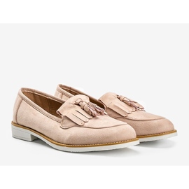 Béžové semišové boty s třásněmi Lorena béžový 1
