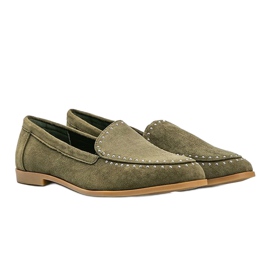 Zelené mokasíny z eko semiše od Hope zelená 1