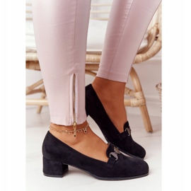 Semišové lodičky na podpatku Sergio Leone PB148 Black černá 1