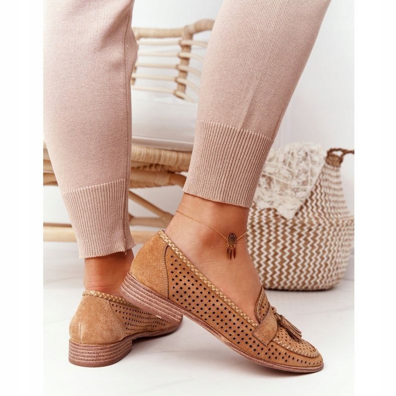 Prolamované mokasíny Sergio Leone MK735 Camel hnědý vícebarevný 1