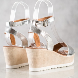 Seastar Klasické klínové sandály stříbrný 1