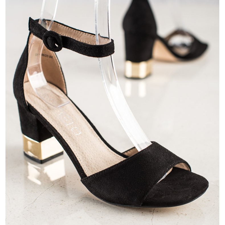 Filippo Sandály s ozdobnou patou černý 2