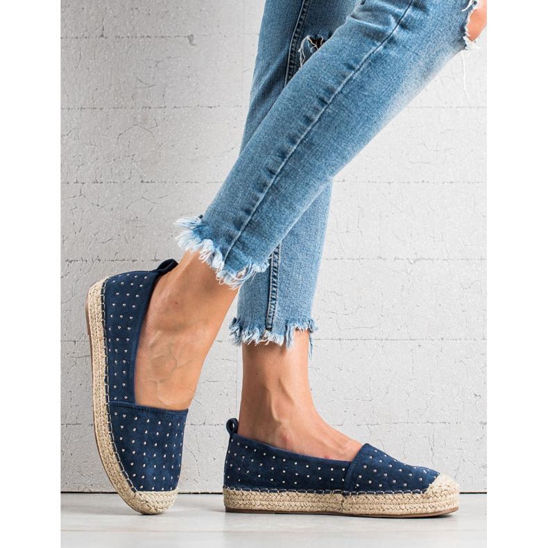 Goodin Espadrilky z modrého semiše námořnická modř 1