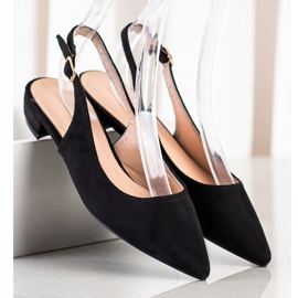 Lovery Semišové sandály s otevřenou patou černá 1